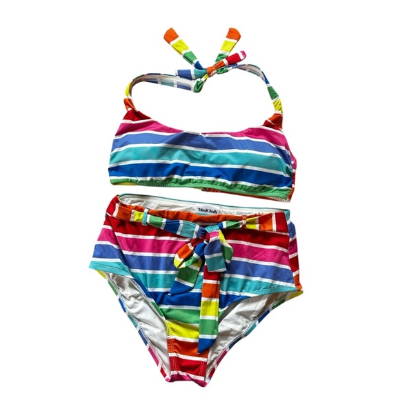 Modcloth Rainbow Striped Bikini - Picture 2 of 9